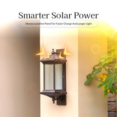 Ribbed Solar Powered Wall Sconce