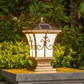 Vintage Scroll Solar Powered Post Light