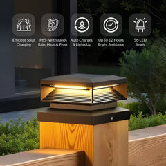 Angular Solar Powered Post Cap Light