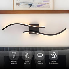 Curve Touch Dimming Battery Operated Wall Sconce