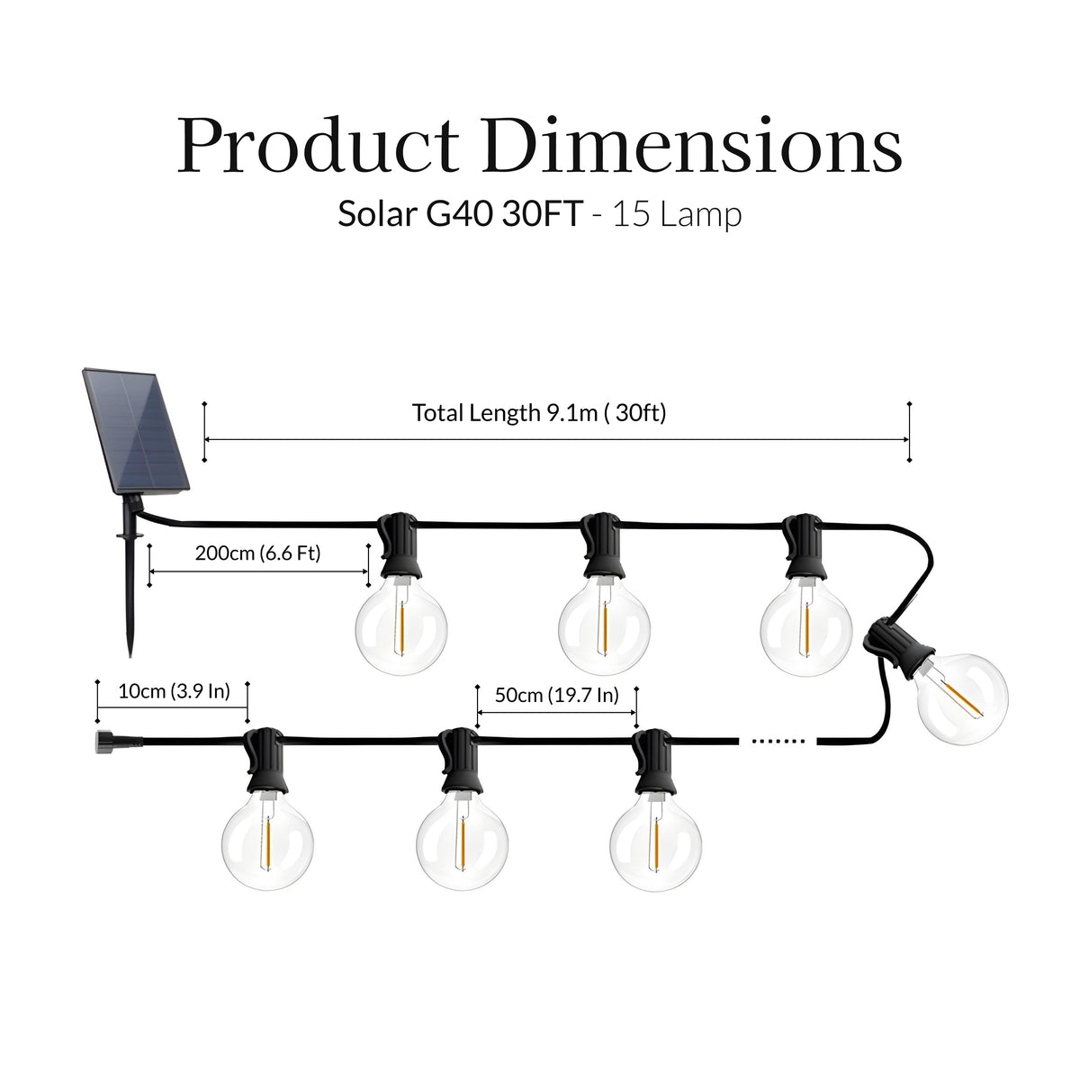 Sphere Solar Powered String Lights