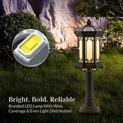 Hex Lantern Solar Powered Post Light