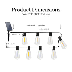 Teardrop Solar Powered Bistro String Lights