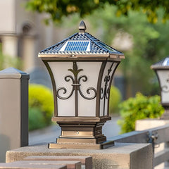 Vintage Scroll Solar Powered Post Light