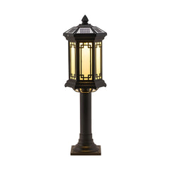 Hex Lantern Solar Powered Post Light