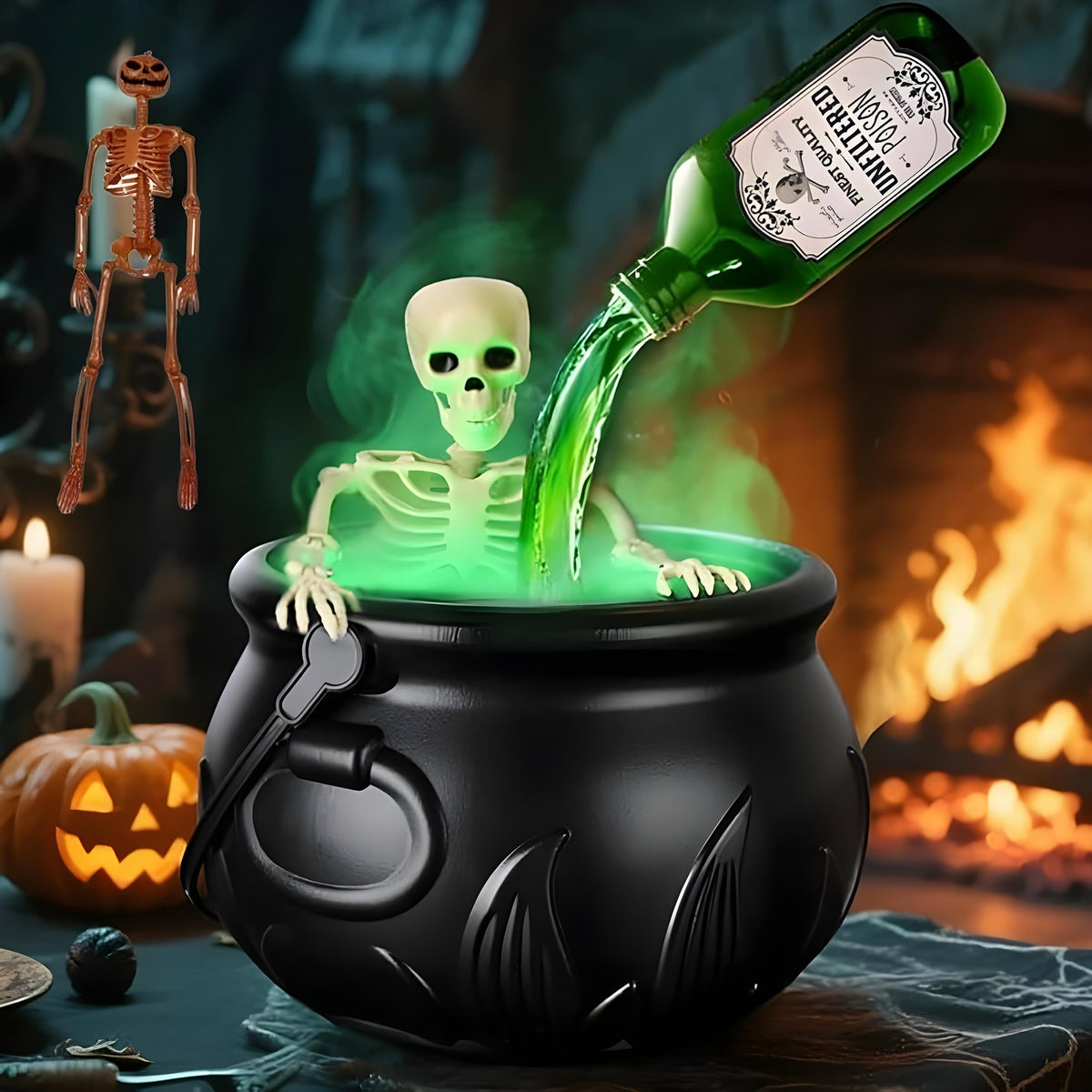 Enchanted LED Light Halloween Cauldron Mist Maker