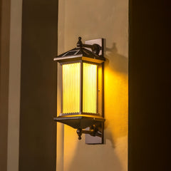 Ribbed Solar Powered Wall Sconce