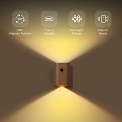 Walnut-Curve Motion Sensing Wall Sconce