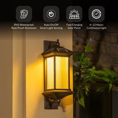 Ribbed Solar Powered Wall Sconce