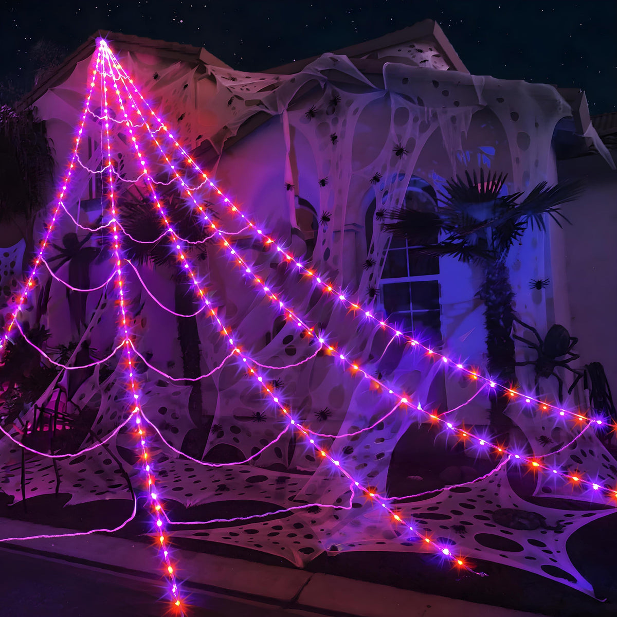 Spider Web Lights with Remote Control