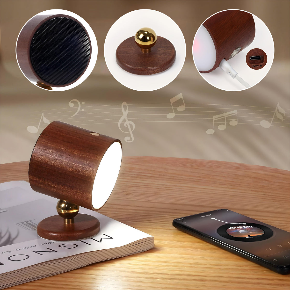 Cylinder Portable Magnetic Table Lamp