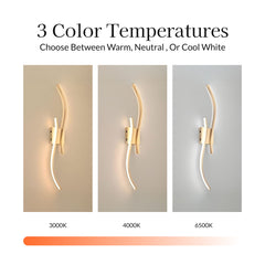 Curve Touch Dimming Battery Operated Wall Sconce