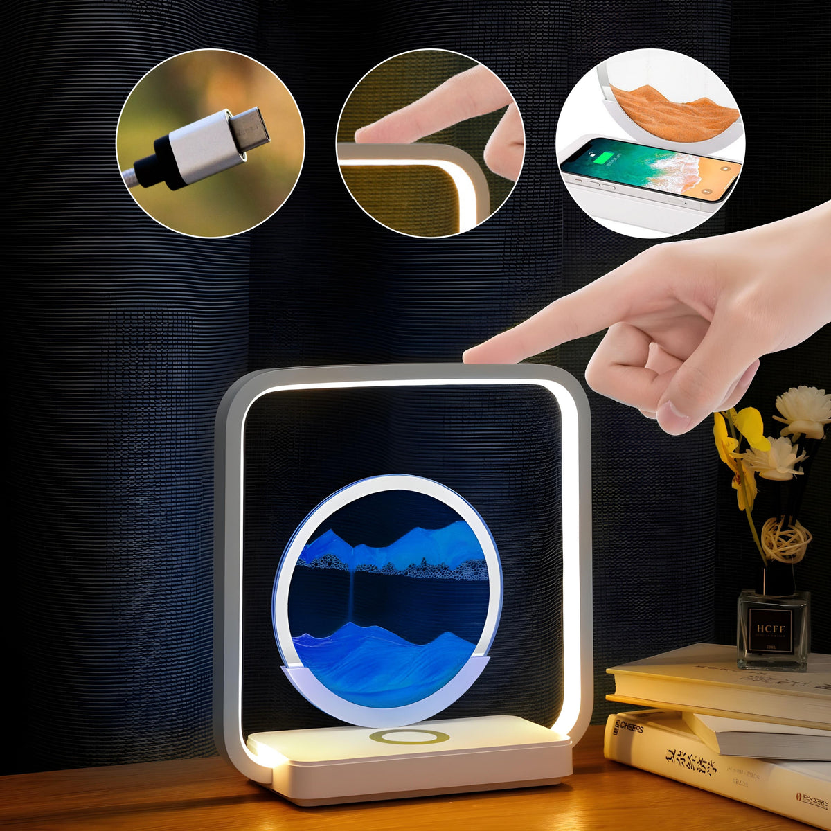 HaloFrame Wireless Charging Table Lamp