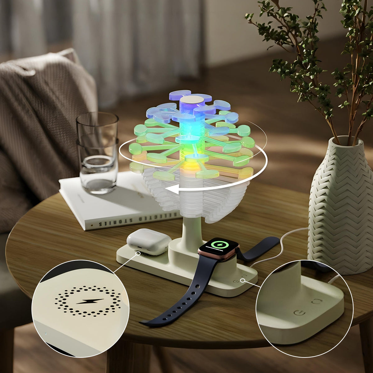 Geometric Wireless Charging Table Lamp