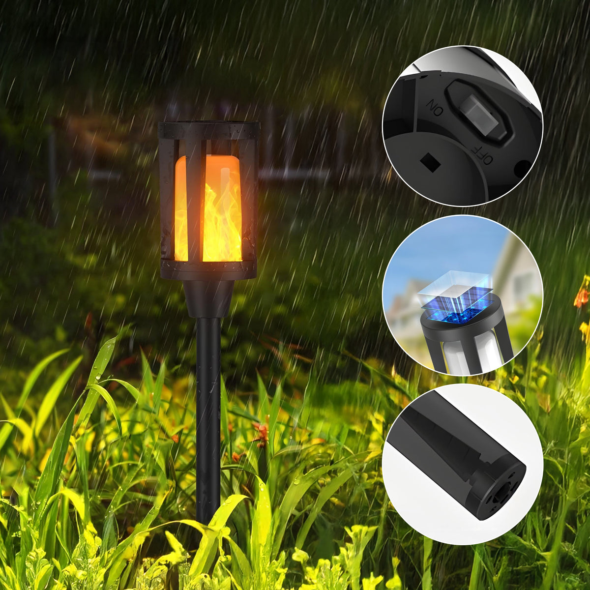 Caged Solar Powered Path Light