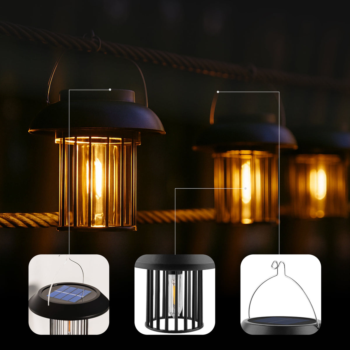 Radiant Cage Solar Powered Lantern