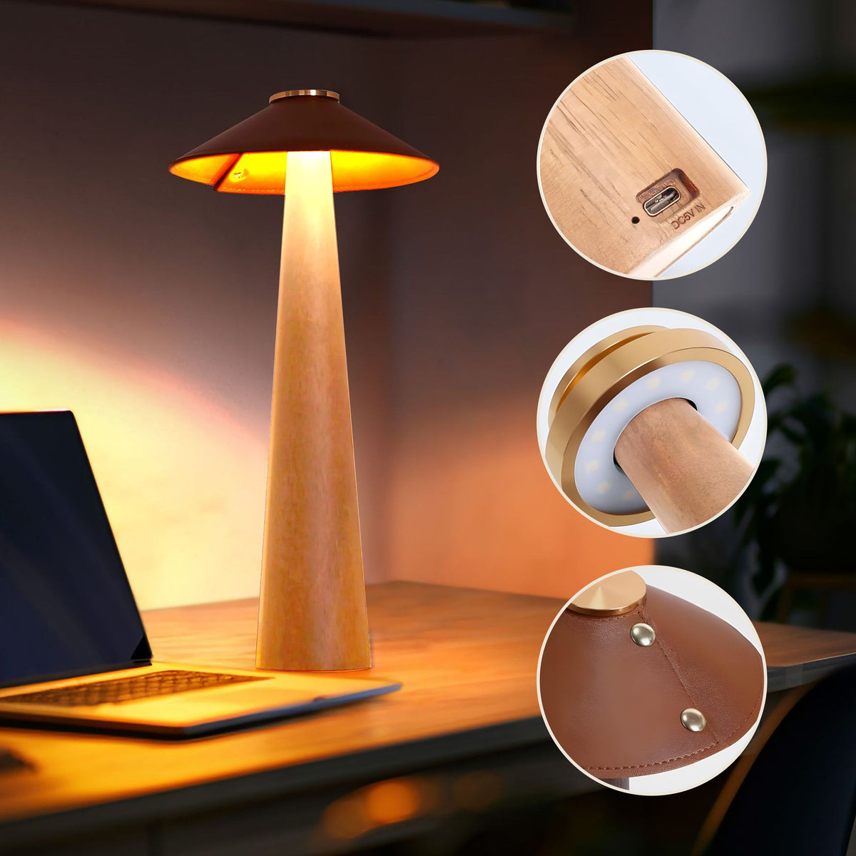 Coneform Wireless Charging Table Lamp