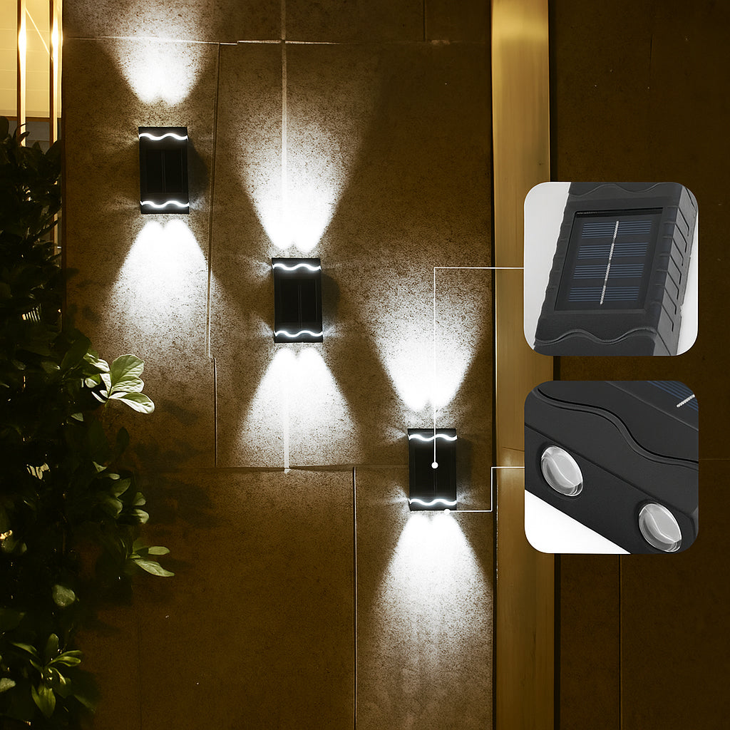 Waveform Solar Powered Wall Sconce