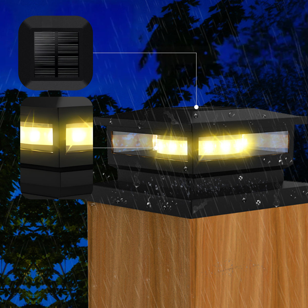 Angular Weatherproof Post Cap Light