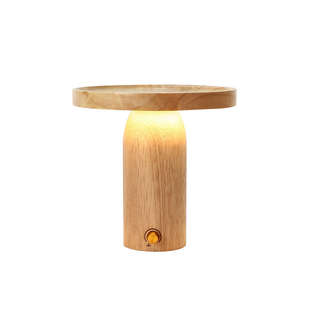 Walnut Cylinder Solid Wood Table Lamp